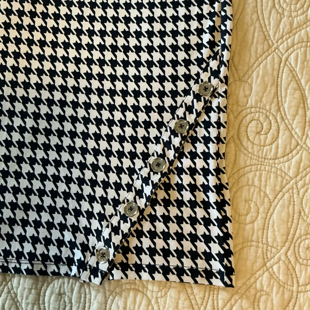 Michael Kors Houndstooth Pattern Shift Dress Navy & White women’s size Small